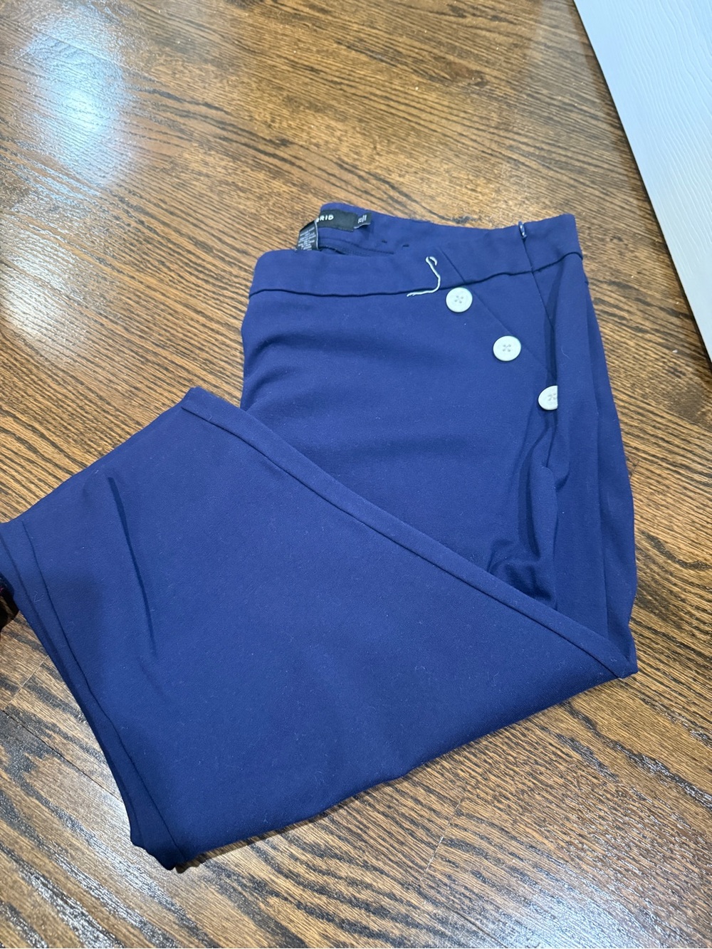 torrid Navy Women’s Dress Pants with White Button Accents